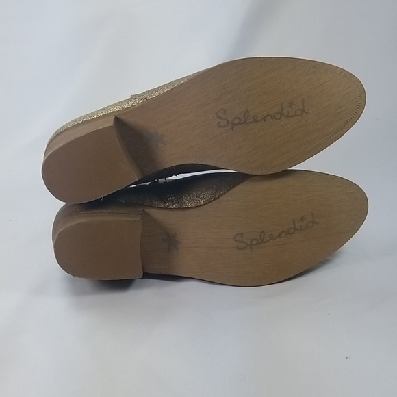 Splendid Hamptyn Gold Sparkle Ankle Boots 7M - Picture 7 of 10